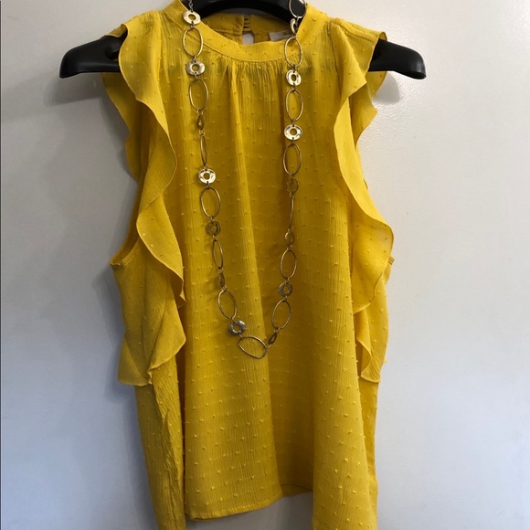 Maeve Tops - Cute lemonade yellow Anthropology top by Maeve.